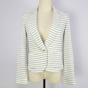 💥 2 for 15  Anthropologie Cartonnier Single Button Blazer Gray and White Size 2